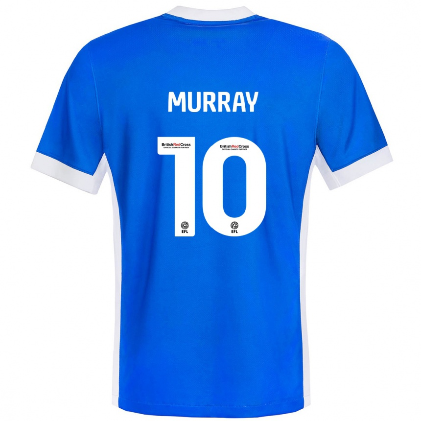 Kids Football Christie Murray #10 Blue White Home Jersey 2024/25 T-Shirt Uk