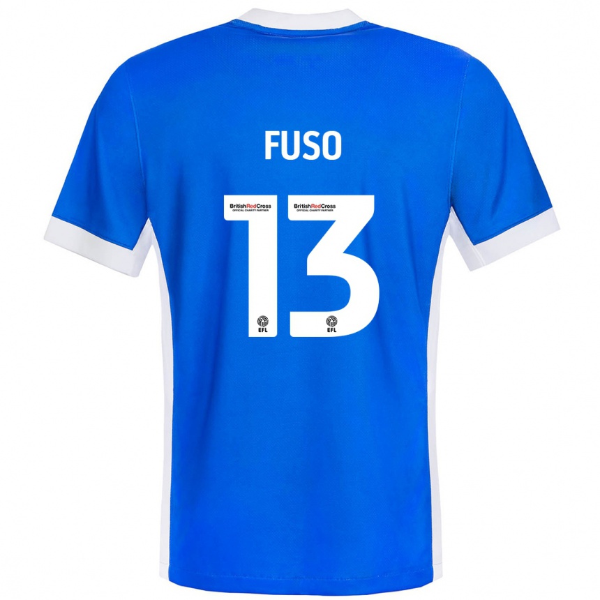 Kids Football Ivana Fuso #13 Blue White Home Jersey 2024/25 T-Shirt Uk