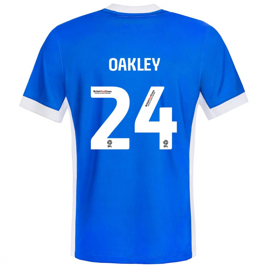 Kids Football Marcel Oakley #24 Blue White Home Jersey 2024/25 T-Shirt Uk