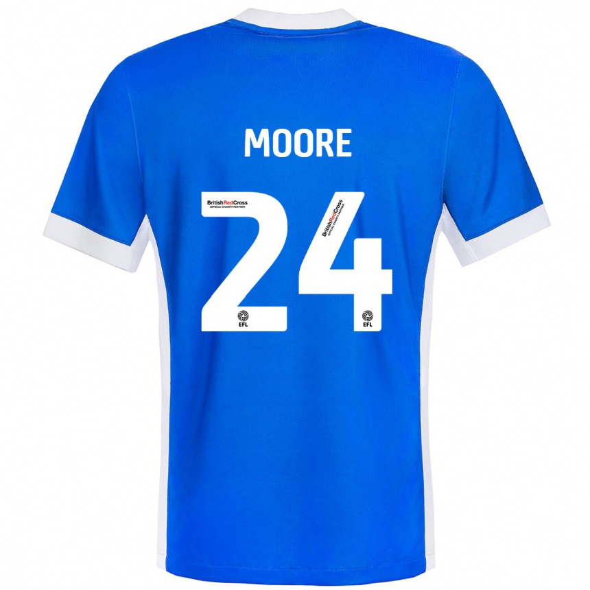 Kids Football Jade Ellis Moore #24 Blue White Home Jersey 2024/25 T-Shirt Uk