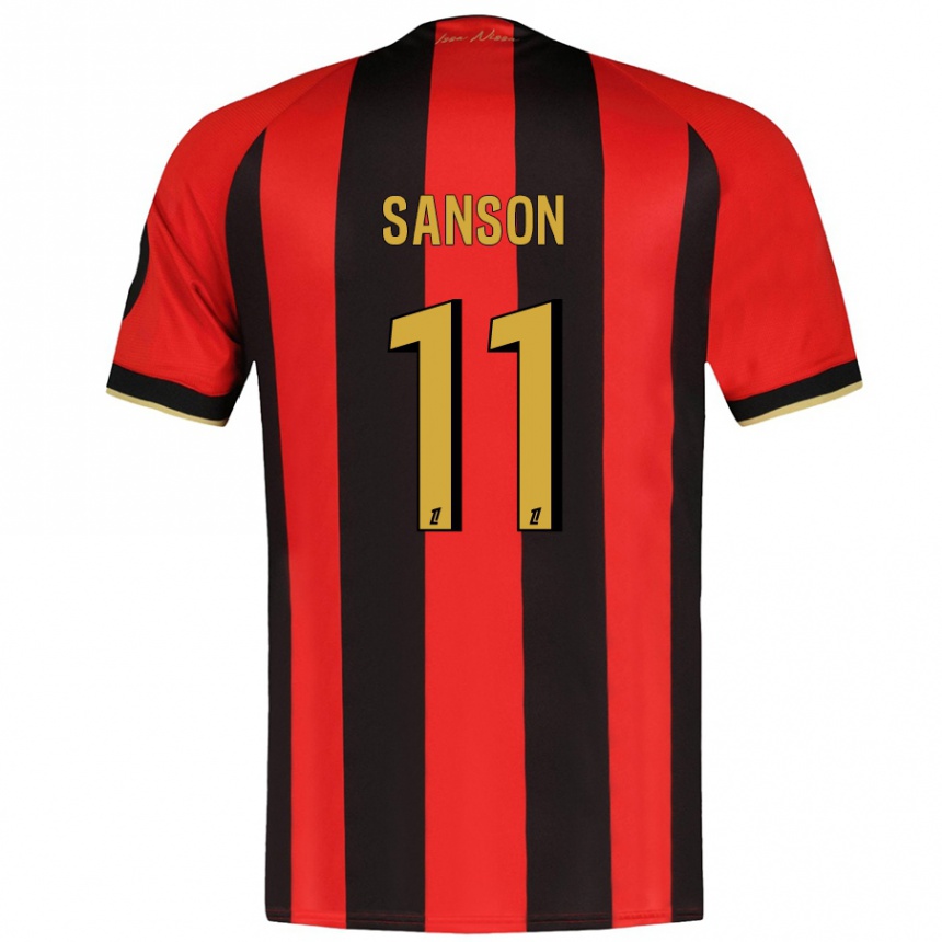 Kids Football Morgan Sanson #11 Red Black Home Jersey 2024/25 T-Shirt Uk