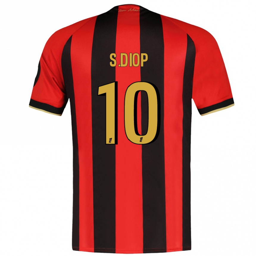 Kids Football Sofiane Diop #10 Red Black Home Jersey 2024/25 T-Shirt Uk