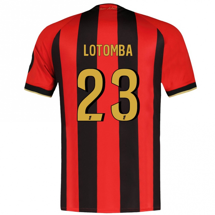 Kids Football Jordan Lotomba #23 Red Black Home Jersey 2024/25 T-Shirt Uk