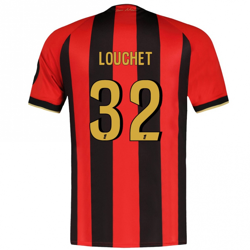 Kids Football Tom Louchet #32 Red Black Home Jersey 2024/25 T-Shirt Uk