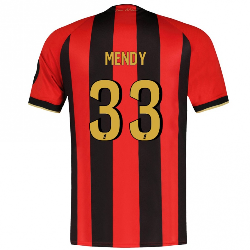 Kids Football Antoine Mendy #33 Red Black Home Jersey 2024/25 T-Shirt Uk