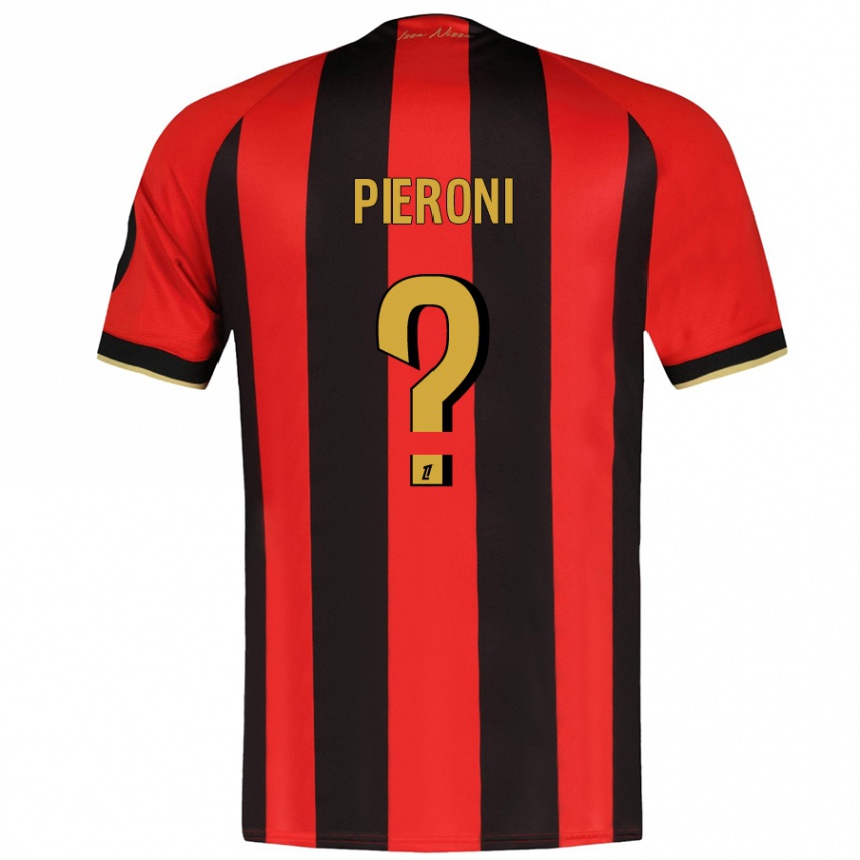 Kids Football Dorian Pieroni #0 Red Black Home Jersey 2024/25 T-Shirt Uk