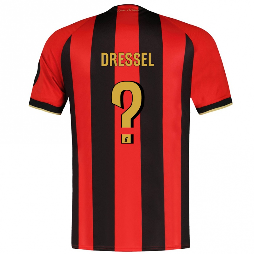 Kids Football Charlie Dressel #0 Red Black Home Jersey 2024/25 T-Shirt Uk