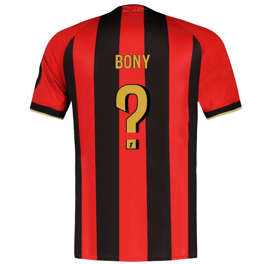 Kids Football Geoffroy Bony #0 Red Black Home Jersey 2024/25 T-Shirt Uk