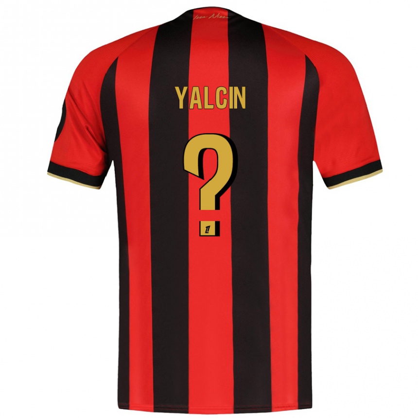 Kids Football Noah Yalcin #0 Red Black Home Jersey 2024/25 T-Shirt Uk