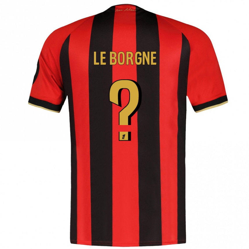 Kids Football Andréa Le Borgne #0 Red Black Home Jersey 2024/25 T-Shirt Uk