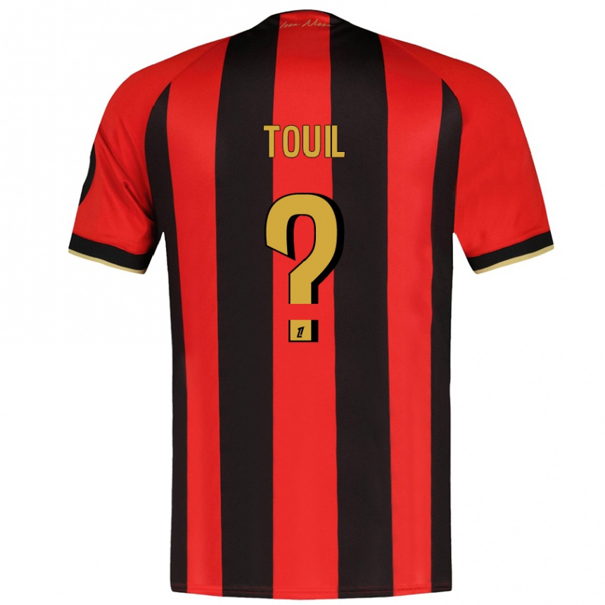 Kids Football Yanis Touil #0 Red Black Home Jersey 2024/25 T-Shirt Uk