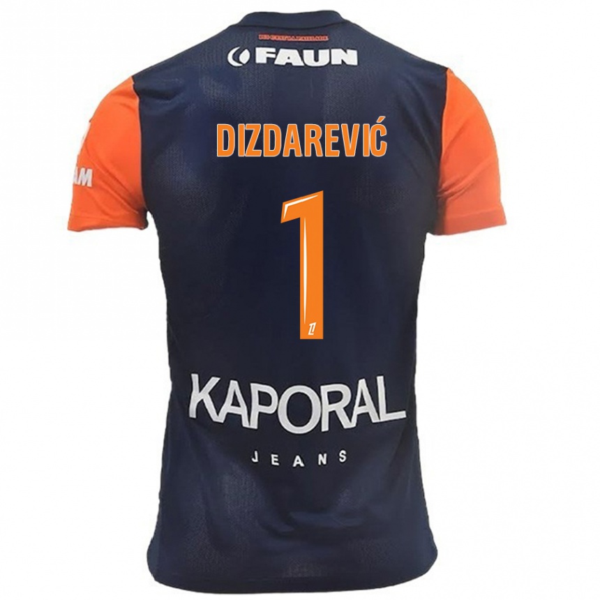 Kids Football Belmin Dizdarevic #1 Navy Blue Orange Home Jersey 2024/25 T-Shirt Uk