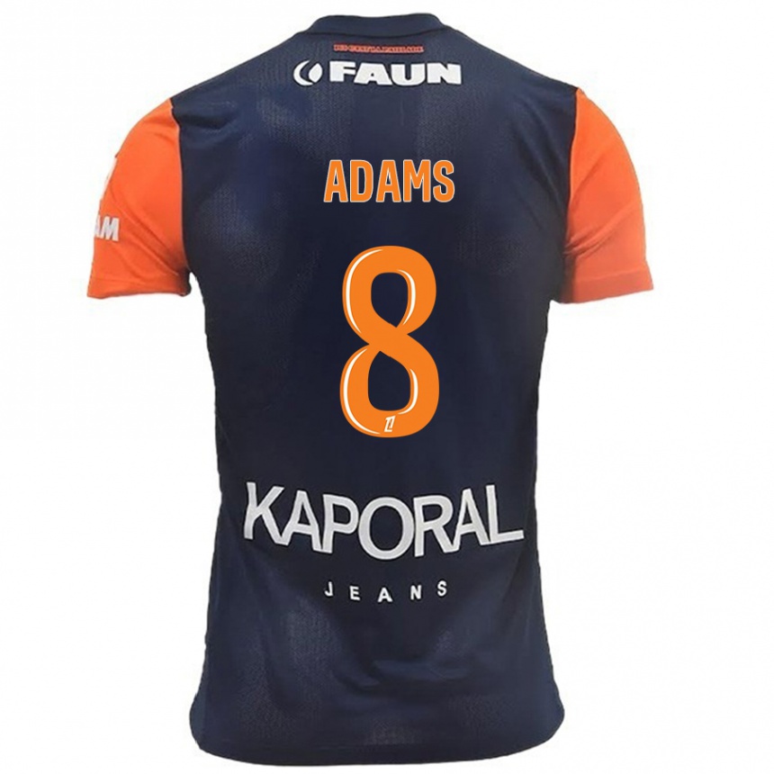 Kids Football Akor Adams #8 Navy Blue Orange Home Jersey 2024/25 T-Shirt Uk