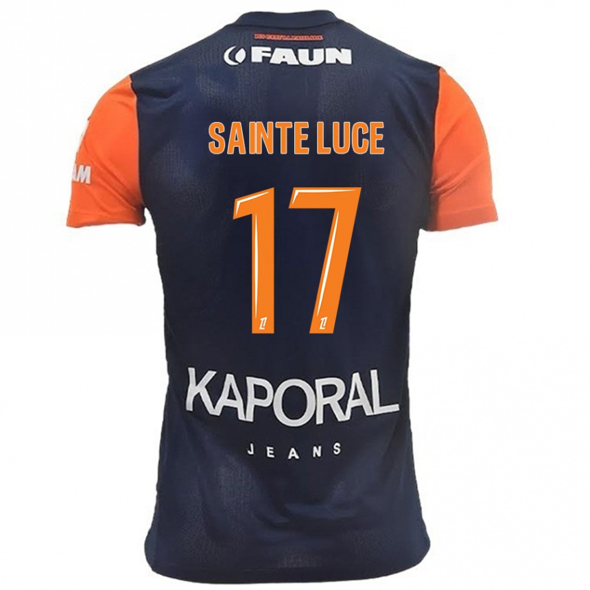 Kids Football Théo Sainte-Luce #17 Navy Blue Orange Home Jersey 2024/25 T-Shirt Uk