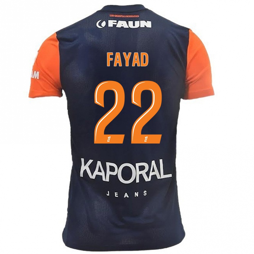 Kids Football Khalil Fayad #22 Navy Blue Orange Home Jersey 2024/25 T-Shirt Uk