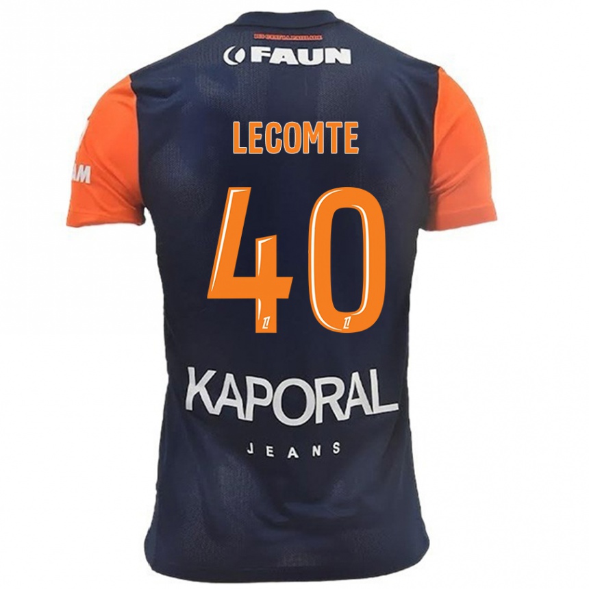 Kids Football Benjamin Lecomte #40 Navy Blue Orange Home Jersey 2024/25 T-Shirt Uk