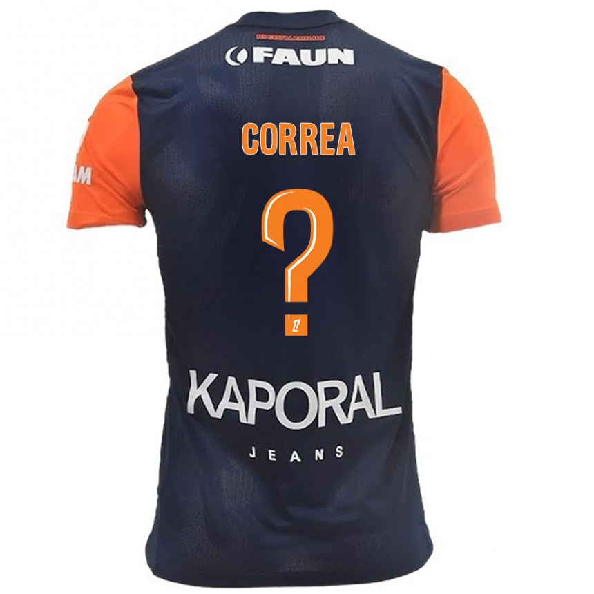 Kids Football Dapyna Correa #0 Navy Blue Orange Home Jersey 2024/25 T-Shirt Uk