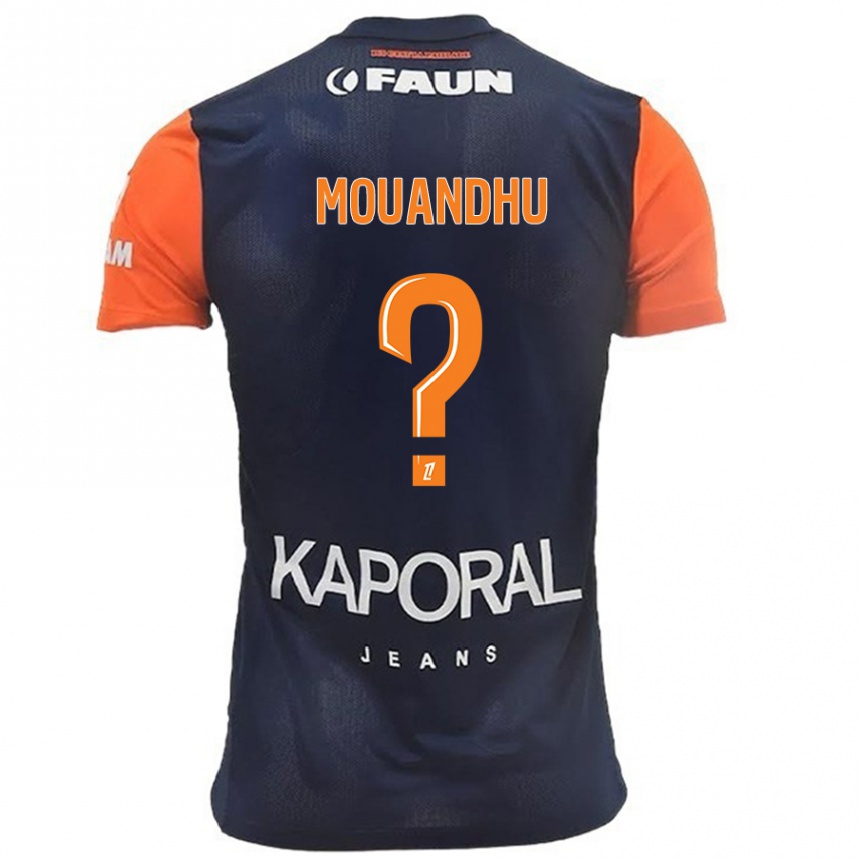 Kids Football Ali Mouandhu #0 Navy Blue Orange Home Jersey 2024/25 T-Shirt Uk