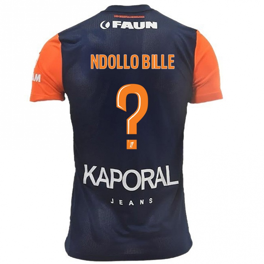 Kids Football Wilfried Ndollo Bille #0 Navy Blue Orange Home Jersey 2024/25 T-Shirt Uk