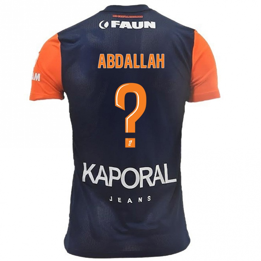 Kids Football Ikrame Abdallah #0 Navy Blue Orange Home Jersey 2024/25 T-Shirt Uk