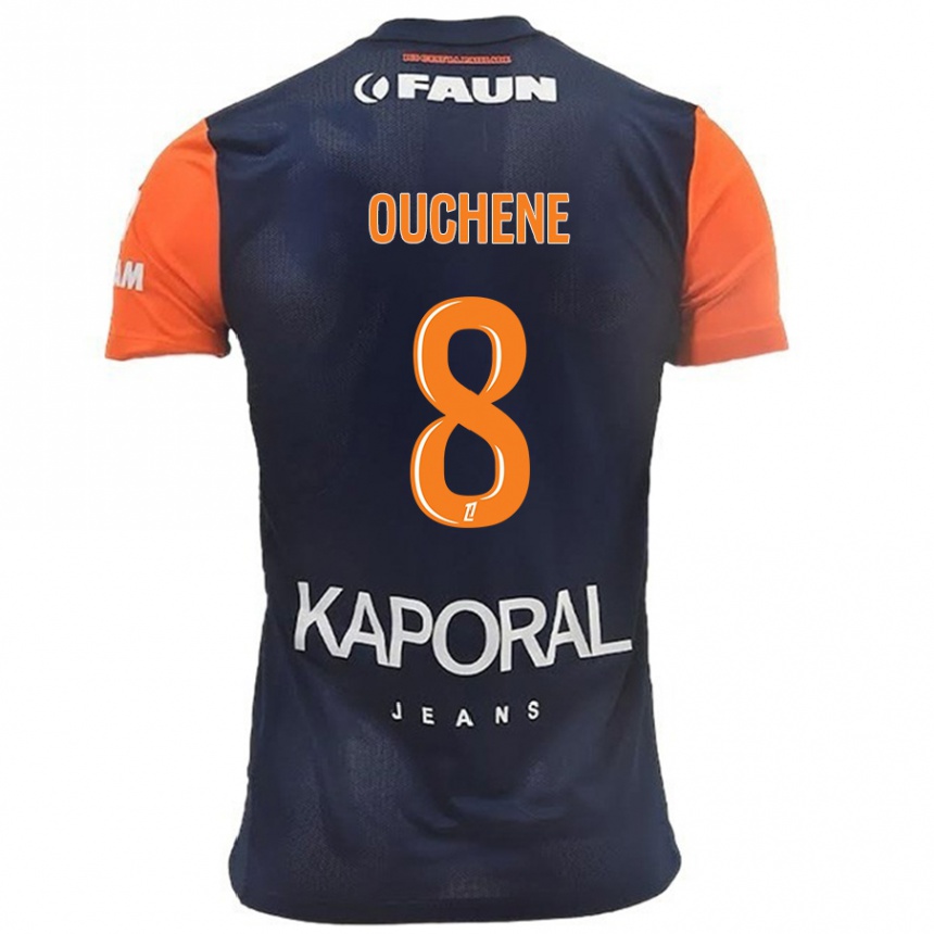 Kids Football Sonia Ouchène #8 Navy Blue Orange Home Jersey 2024/25 T-Shirt Uk