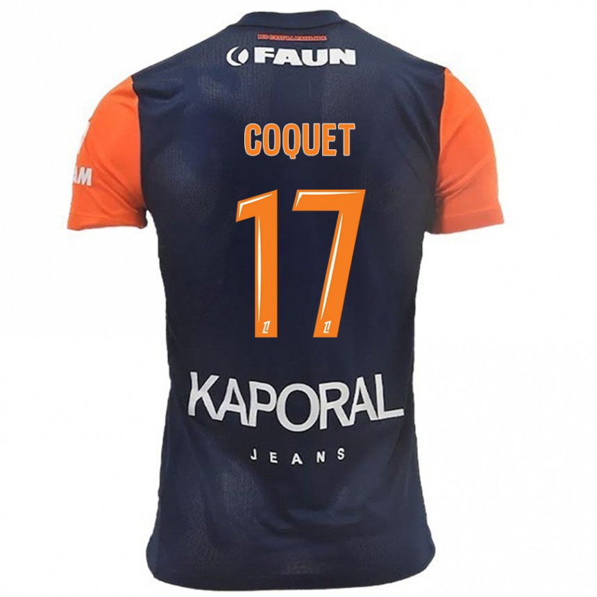 Kids Football Judith Coquet #17 Navy Blue Orange Home Jersey 2024/25 T-Shirt Uk