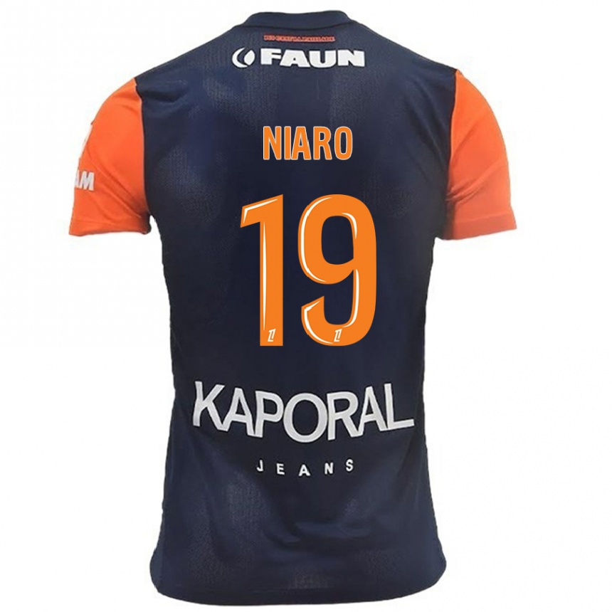 Kids Football Esther Mbakem-Niaro #19 Navy Blue Orange Home Jersey 2024/25 T-Shirt Uk