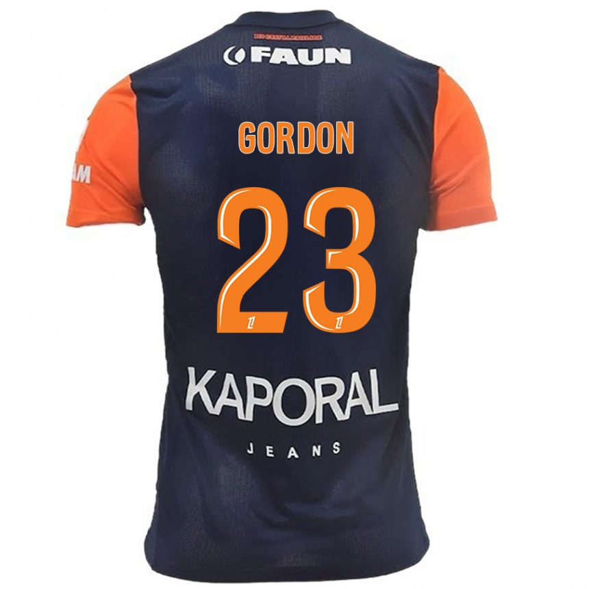 Kids Football Sh'nia Gordon #23 Navy Blue Orange Home Jersey 2024/25 T-Shirt Uk