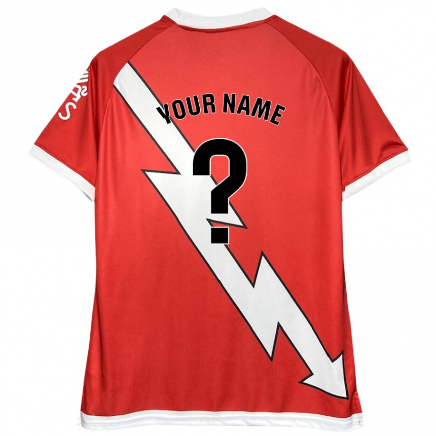 Kids Football Your Name #0 White Red Home Jersey 2024/25 T-Shirt Uk