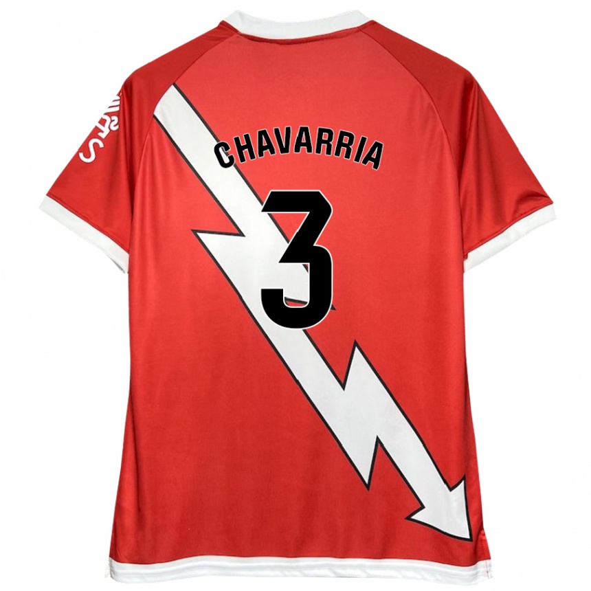 Kids Football Pep Chavarría #3 White Red Home Jersey 2024/25 T-Shirt Uk