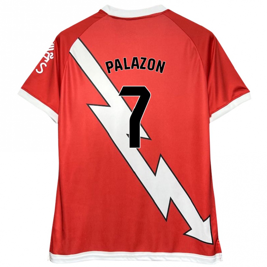 Kids Football Isi Palazón #7 White Red Home Jersey 2024/25 T-Shirt Uk