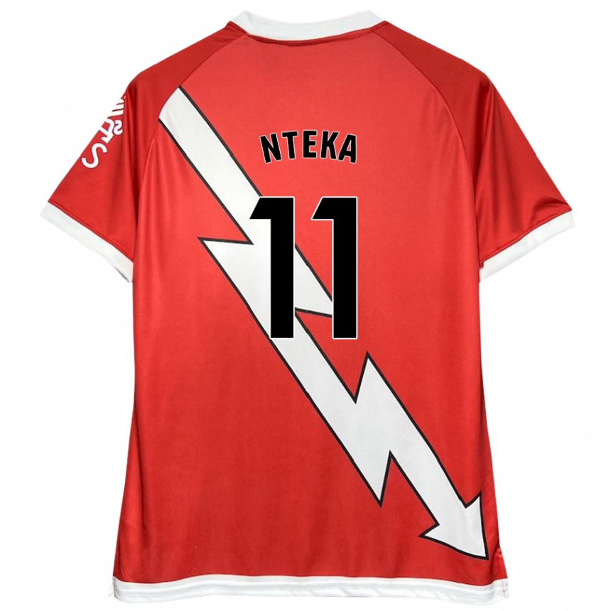 Kids Football Randy Nteka #11 White Red Home Jersey 2024/25 T-Shirt Uk