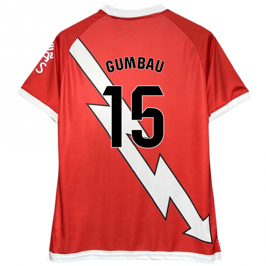 Kids Football Gerard Gumbau #15 White Red Home Jersey 2024/25 T-Shirt Uk