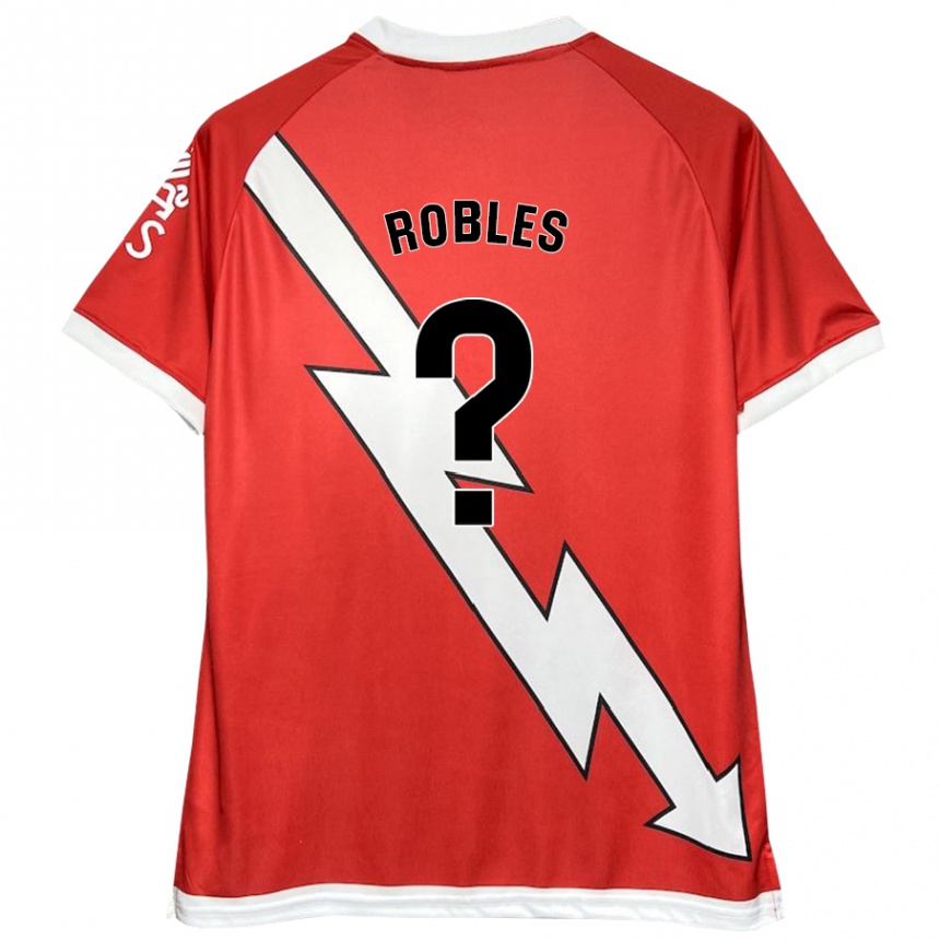 Kids Football Diego Robles #0 White Red Home Jersey 2024/25 T-Shirt Uk