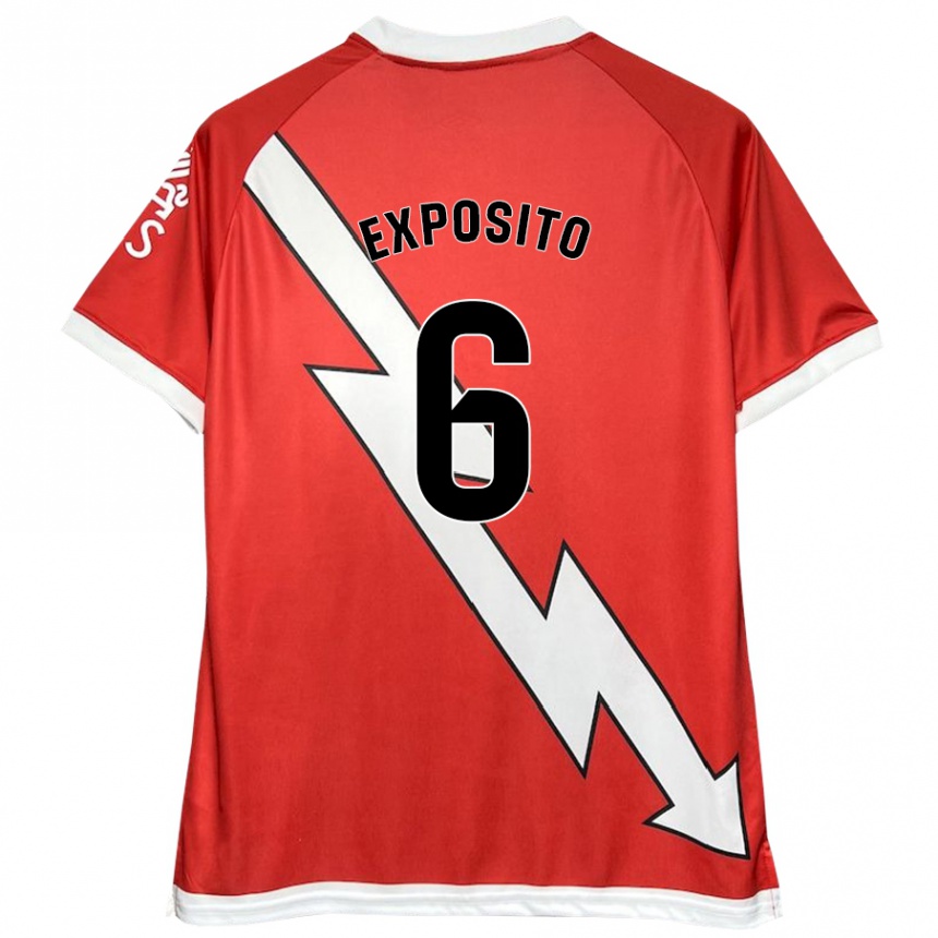 Kids Football Álvaro Expósito #6 White Red Home Jersey 2024/25 T-Shirt Uk