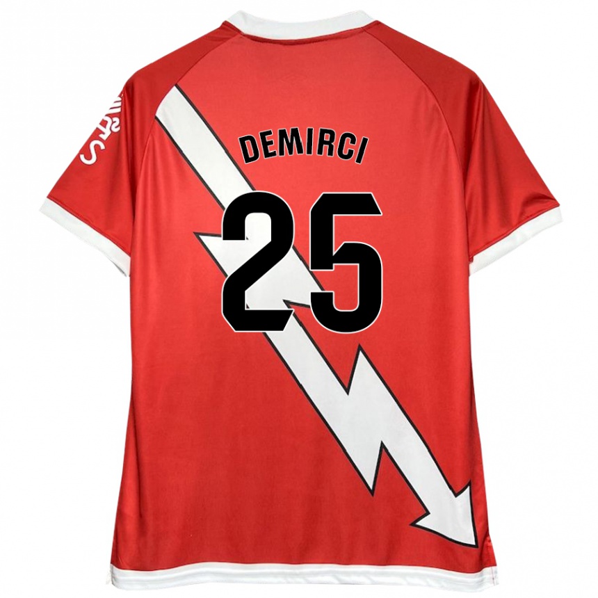 Kids Football Mert Demirci #25 White Red Home Jersey 2024/25 T-Shirt Uk