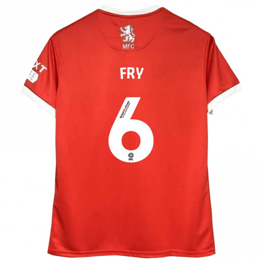 Kids Football Dael Fry #6 Red White Home Jersey 2024/25 T-Shirt Uk