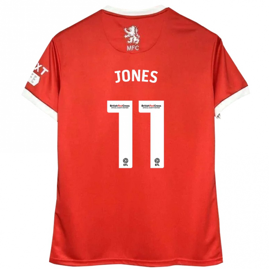 Kids Football Isaiah Jones #11 Red White Home Jersey 2024/25 T-Shirt Uk