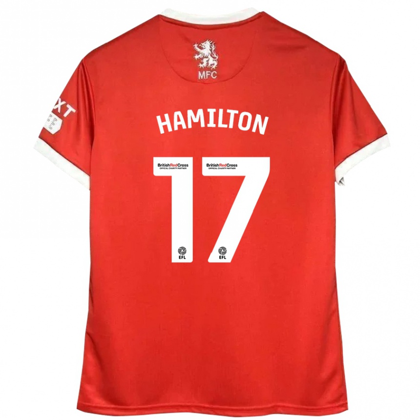 Kids Football Micah Hamilton #17 Red White Home Jersey 2024/25 T-Shirt Uk