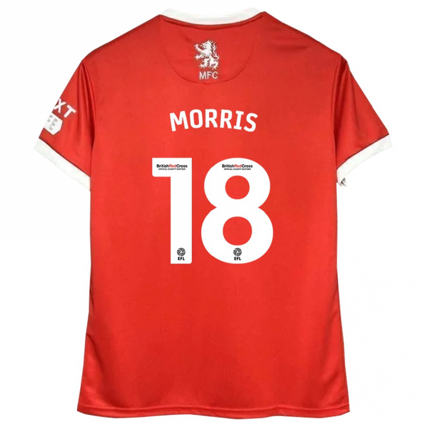 Kids Football Aidan Morris #18 Red White Home Jersey 2024/25 T-Shirt Uk