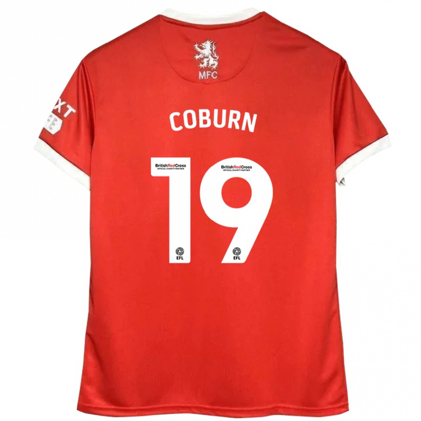 Kids Football Josh Coburn #19 Red White Home Jersey 2024/25 T-Shirt Uk