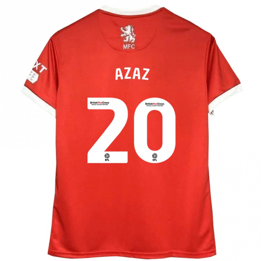 Kids Football Finn Azaz #20 Red White Home Jersey 2024/25 T-Shirt Uk