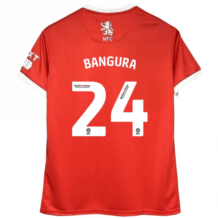 Kids Football Alex Bangura #24 Red White Home Jersey 2024/25 T-Shirt Uk