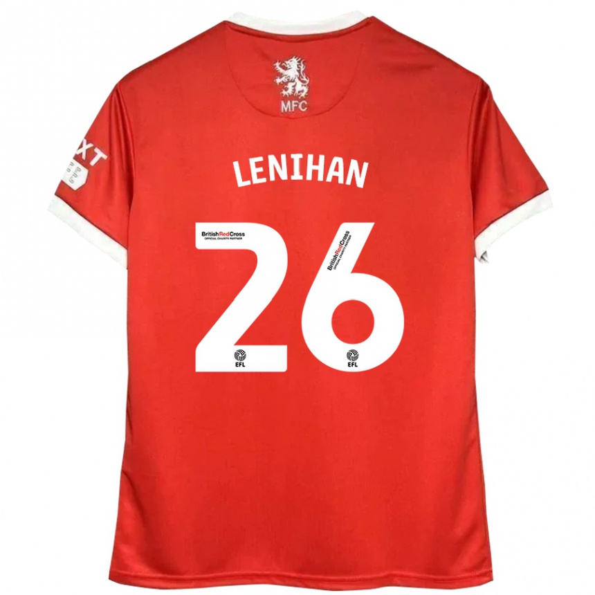 Kids Football Darragh Lenihan #26 Red White Home Jersey 2024/25 T-Shirt Uk