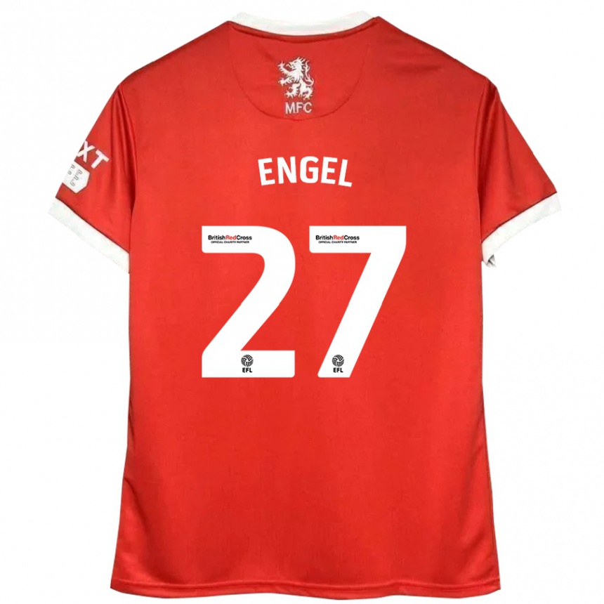 Kids Football Lukas Engel #27 Red White Home Jersey 2024/25 T-Shirt Uk