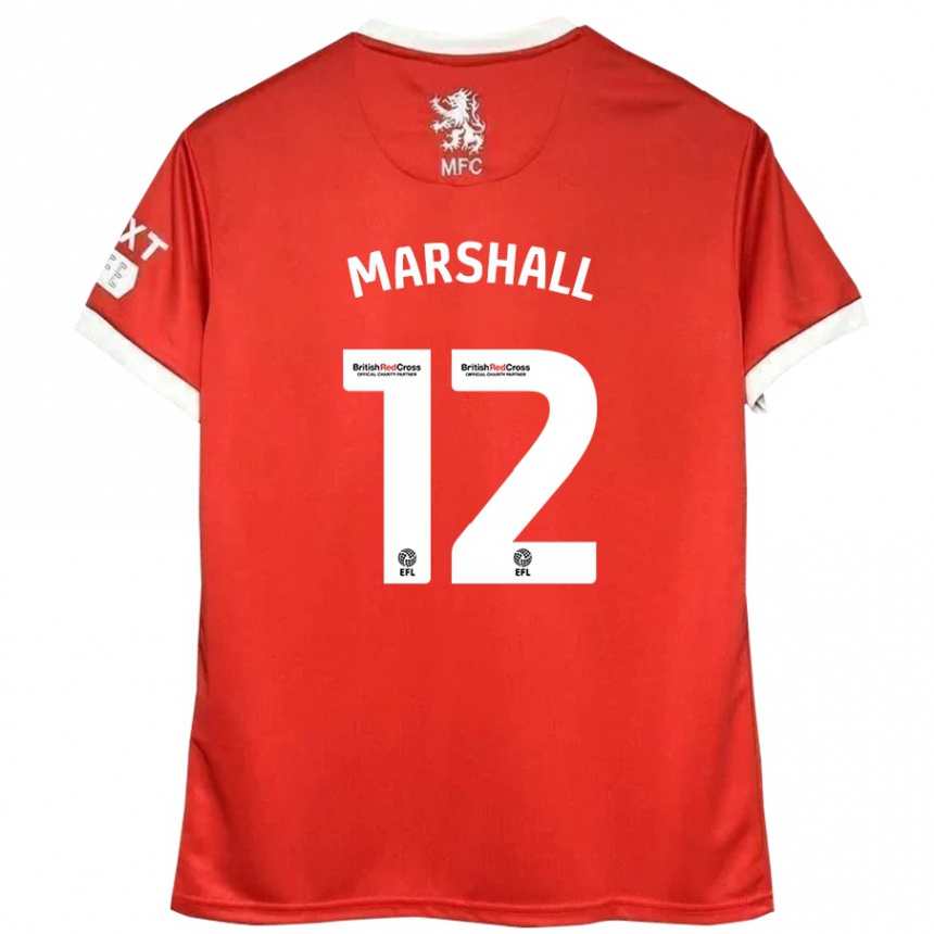 Kids Football Eve Marshall #12 Red White Home Jersey 2024/25 T-Shirt Uk