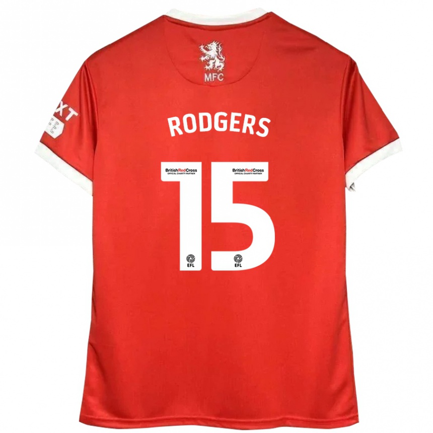 Kids Football Amber Rodgers #15 Red White Home Jersey 2024/25 T-Shirt Uk