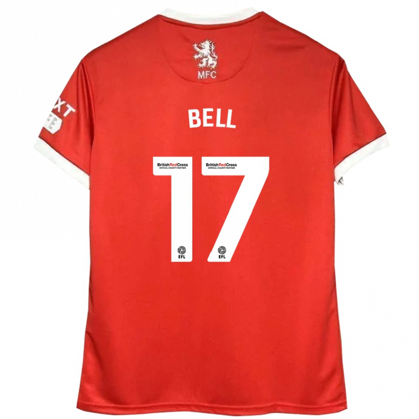 Kids Football Millie Bell #17 Red White Home Jersey 2024/25 T-Shirt Uk