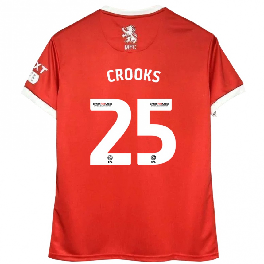 Kids Football Matt Crooks #25 Red White Home Jersey 2024/25 T-Shirt Uk