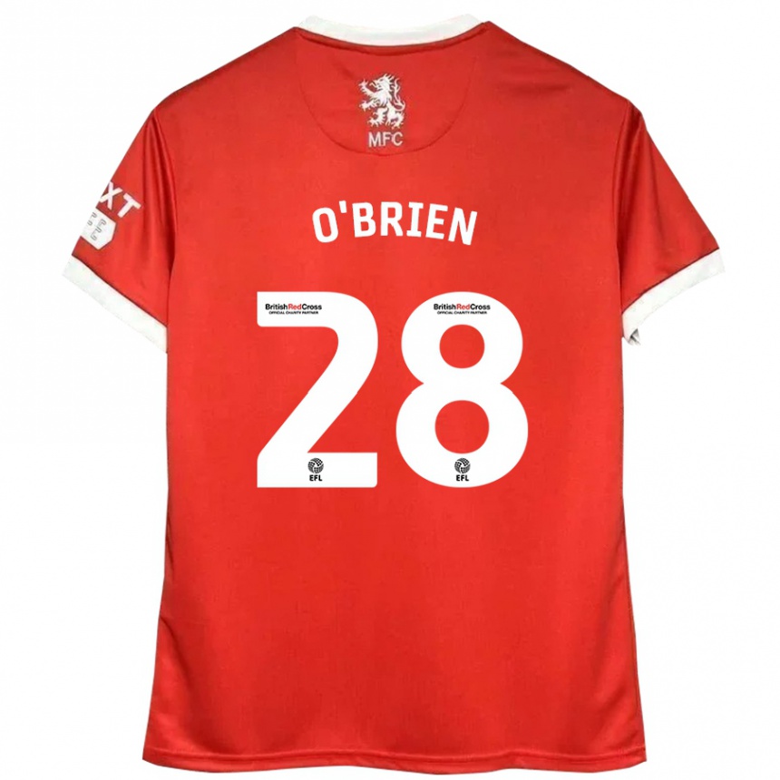 Kids Football Lewis O'brien #28 Red White Home Jersey 2024/25 T-Shirt Uk